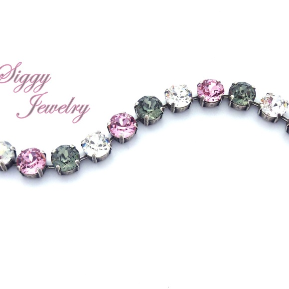 Swarovski® Crystal Bracelet, Pink, Clear, Gray - Picture 4 of 6